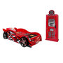 Voir la diapositive 2 : Paris Prix Pack - Lit Enfant Voiture  Night Speeder  & Armoire 1 Porte  Pompe à Essence  Rouge
