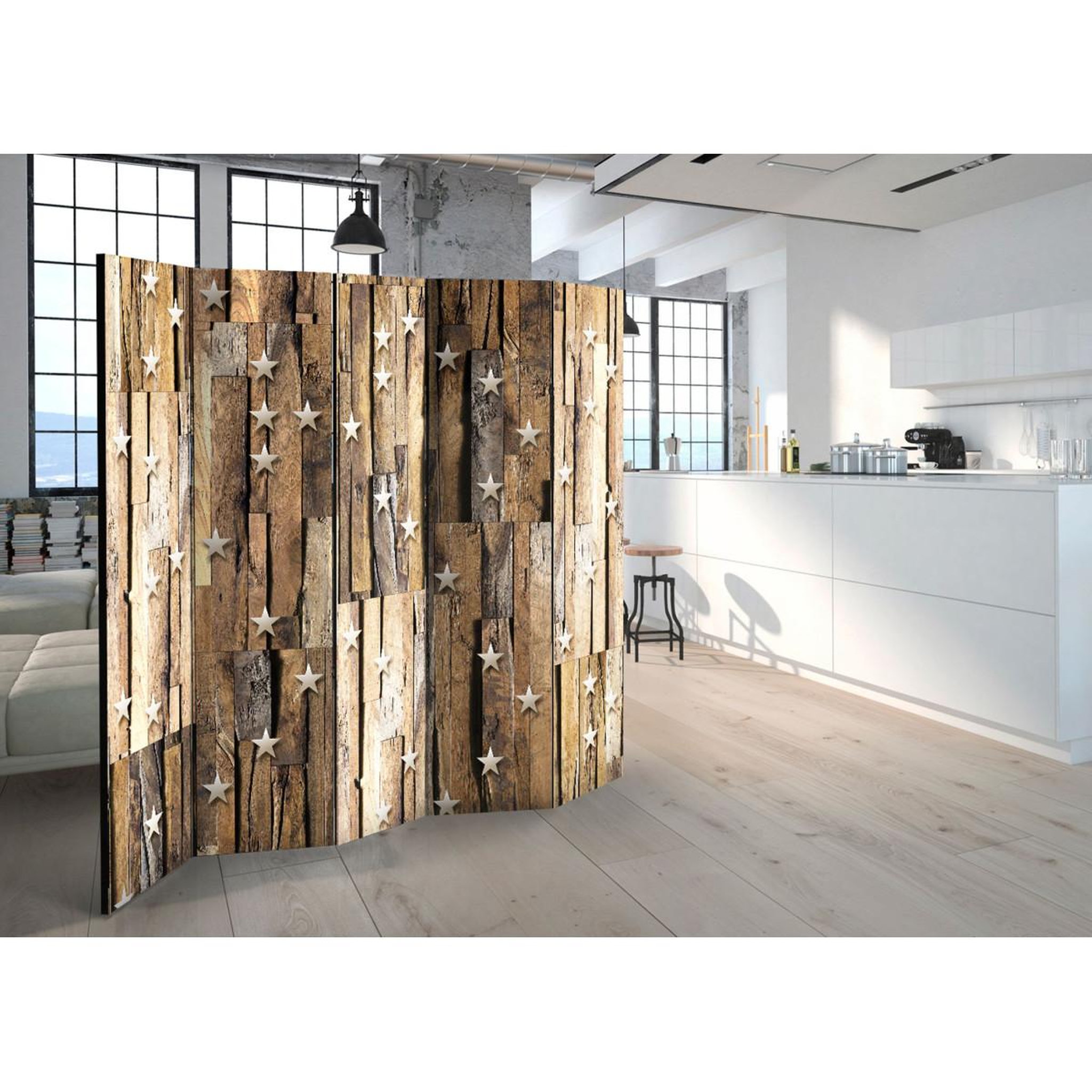 Voir la diapositive 2 : Paris Prix Paravent 5 volets  wooden constellation  172x225cm