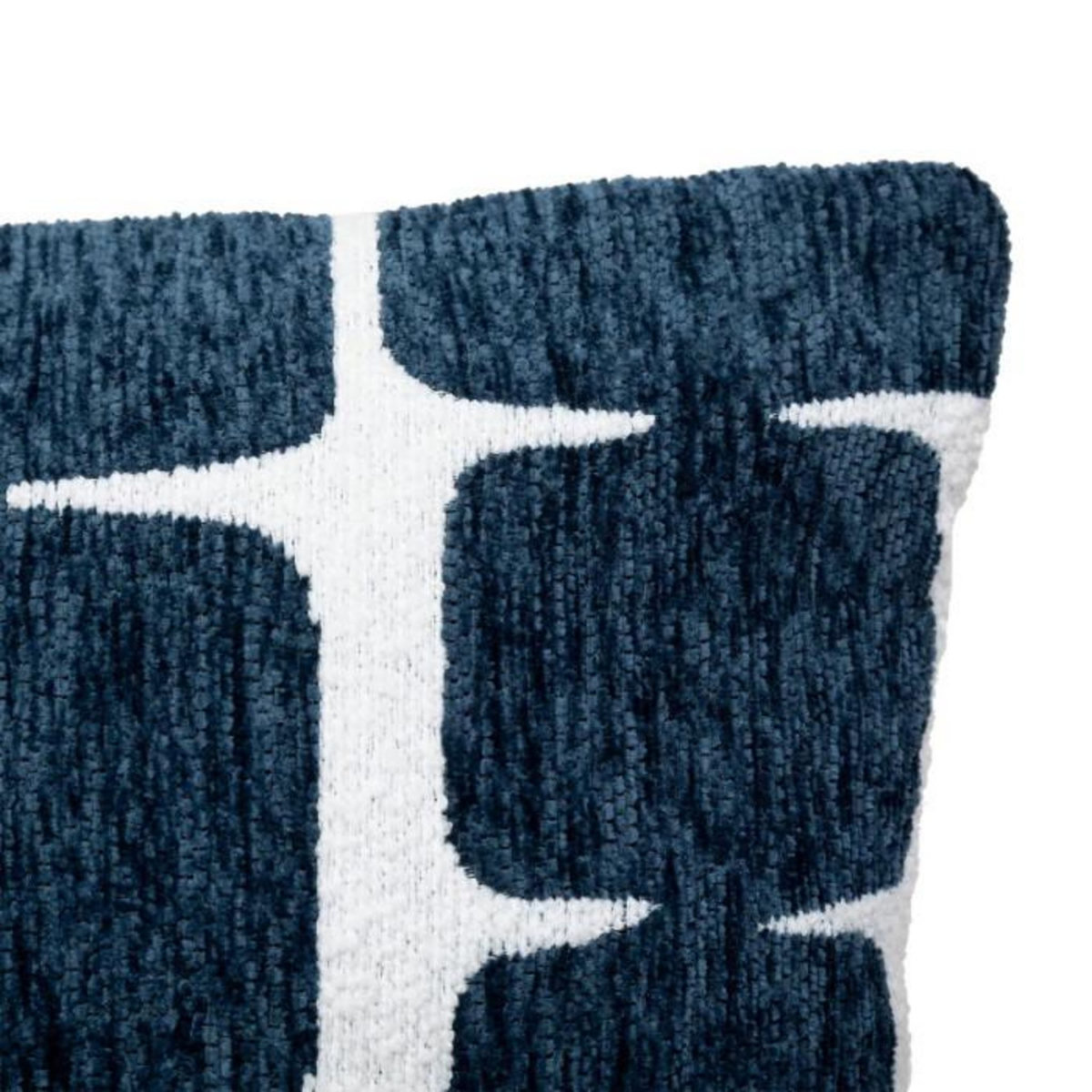 ATMOSPHERA Housse de Coussin Chenille  Jeni  30x50cm Bleu Égéen