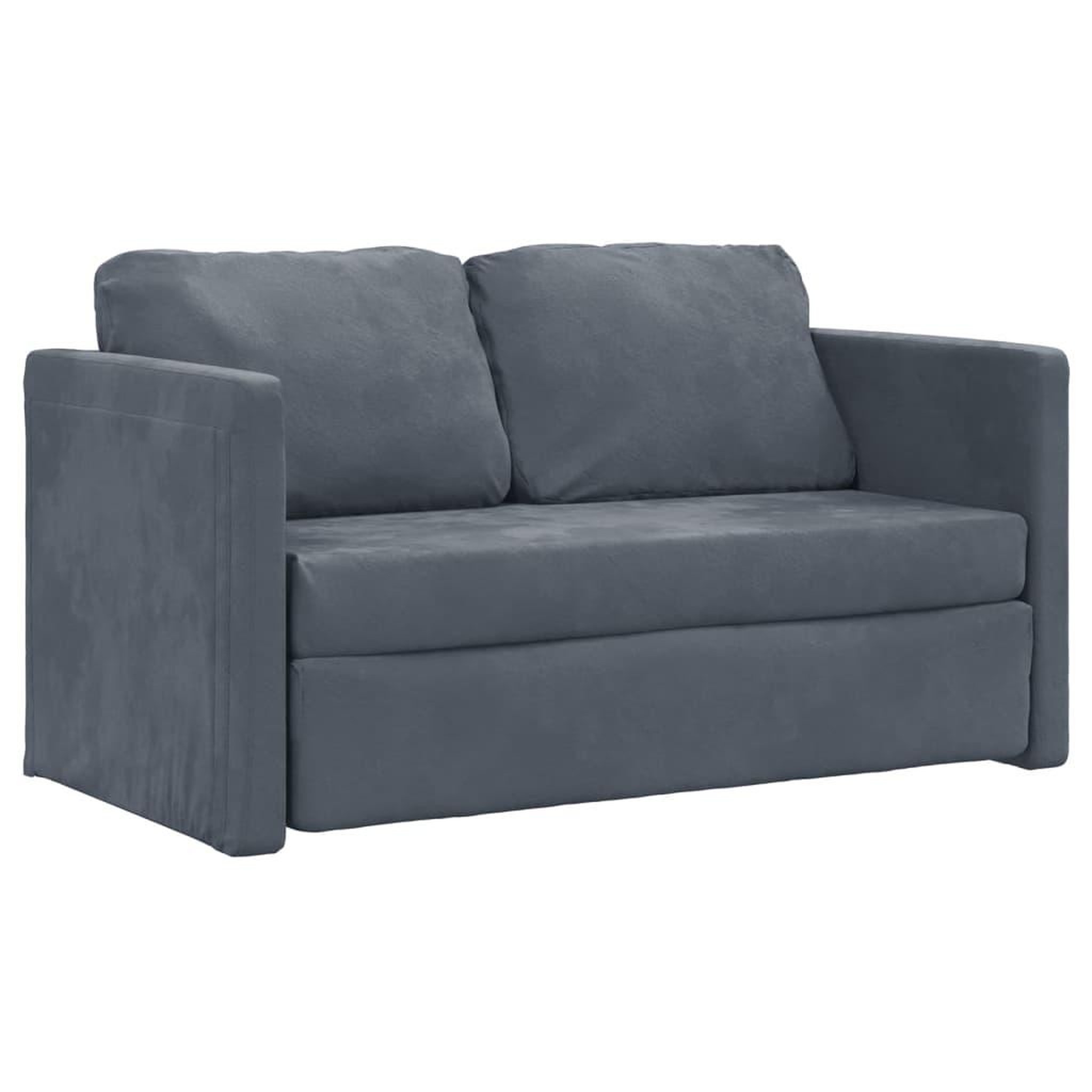 Voir la diapositive 4 : VIDAXL Canape-lit 2 en 1 gris fonce 122x204x55 cm velours