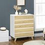 Voir la diapositive 2 : HOMCOM Commode design scandinave - 6 tiroirs - MDF panneaux blanc aspect chêne clair