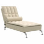 Voir la diapositive 2 : VIDAXL Chaise longue de massage avec traversin creme tissu