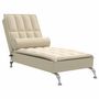 Voir la diapositive 2 : VIDAXL Chaise longue de massage avec traversin creme tissu