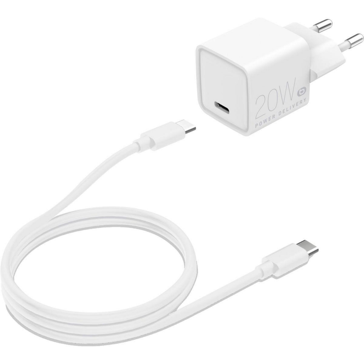ESSENTIEL B Chargeur + câble 20W PowerDelivery USB-C + Câble USB-C 1M