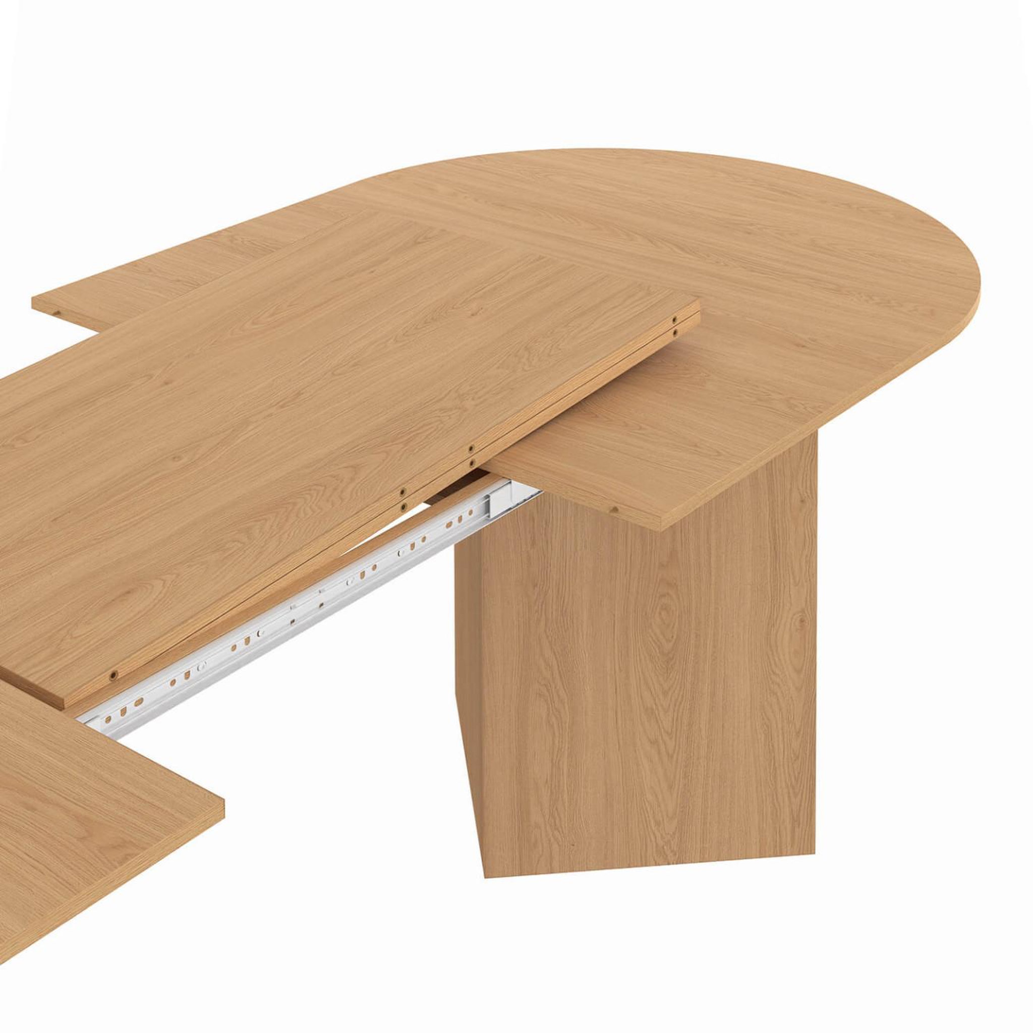 Voir la diapositive 6 : ID MARKET Table à manger extensible ovale marthe 6-12 personnes bois façon hêtre 200-300 cm