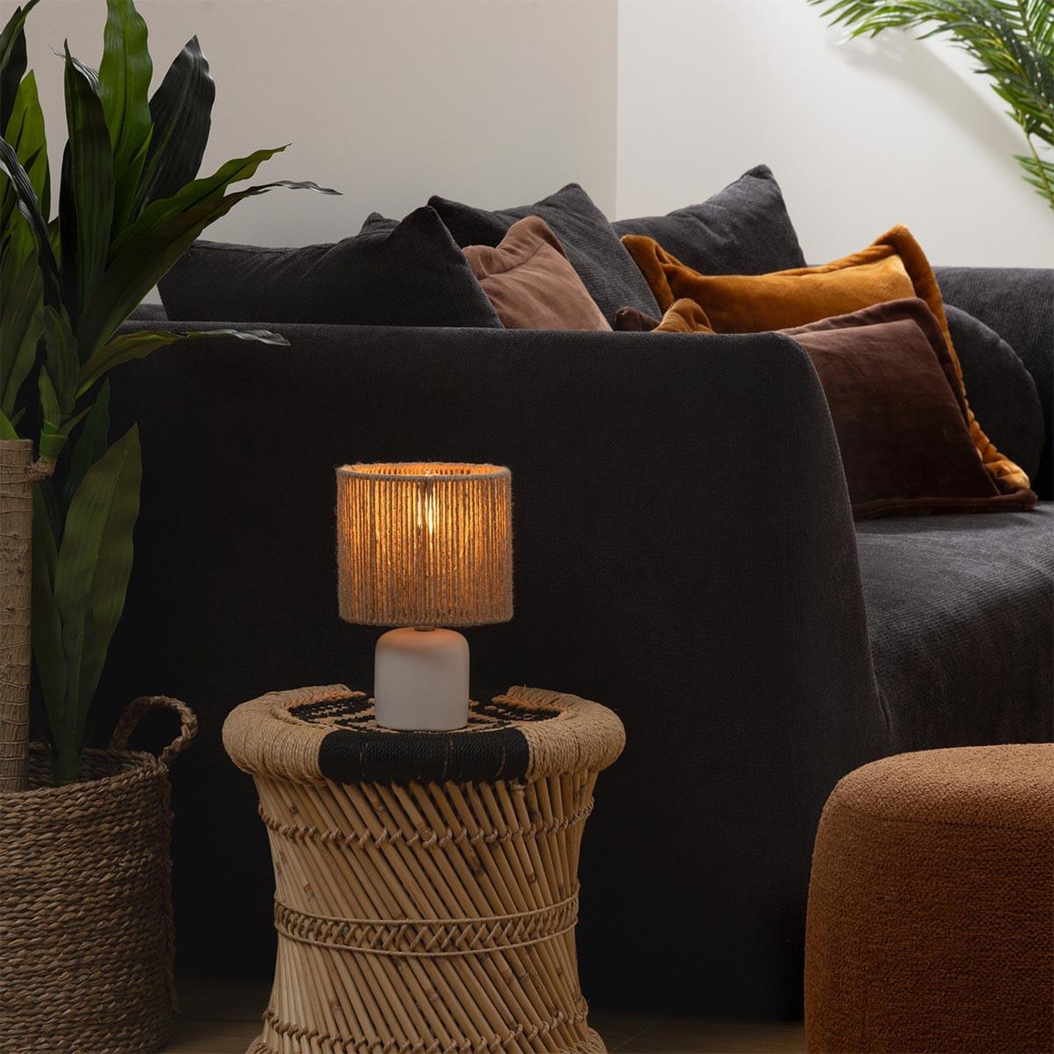 Voir la diapositive 4 : ATMOSPHERA Lampe à poser en céramique  koby  24cm blanc & naturel