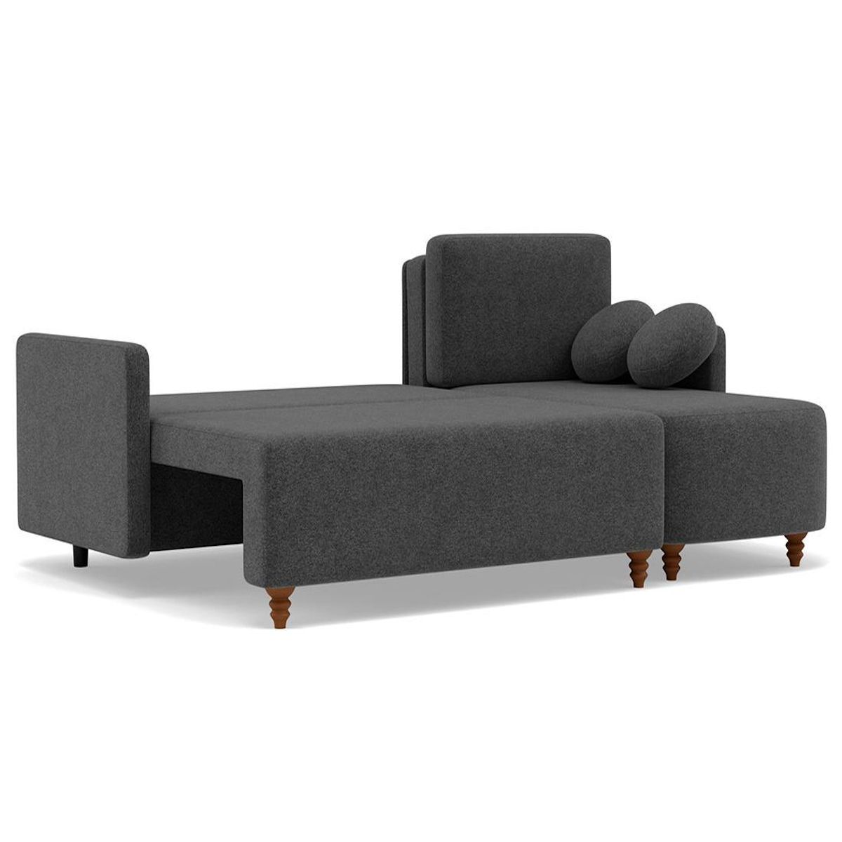 BEST MOBILIER Calypso - canapé d'angle réversible 4 places convertible avec coffre en tissu