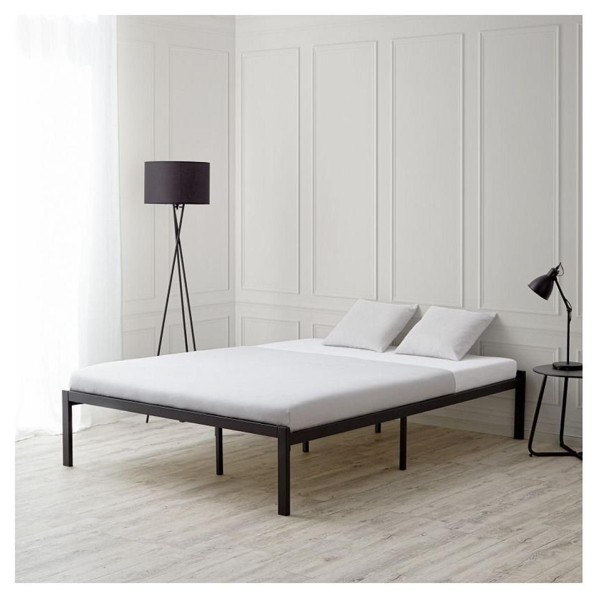 HomeStyle4U Lit en métal sommier matelas 140x200