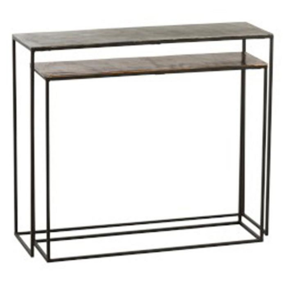 Paris Prix Lot de 2 Consoles Gigognes  Slim  99cm Noir