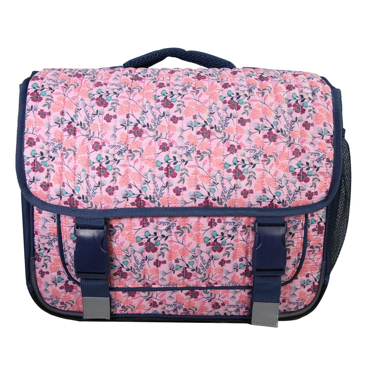 Bagtrotter Bagtrotter - Cartable 38cm  -  Multicolore - Fleurs - 2 Compartiments  - 1 Poche Sous Rabat - 1 Poche Bouteille -  Bretelles Matelassés - Fond Renforcé - Dos Matelassé -  38x13x34cm - Matière Polyester - Cartable Scolaire Primaire