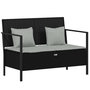 Voir la diapositive 2 : VIDAXL Banc de Jardin a 2 Places avec Coussins Noir Resine Tressee