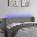 VIDAXL Tete de lit a LED Gris clair 147x16x78/88 cm Velours