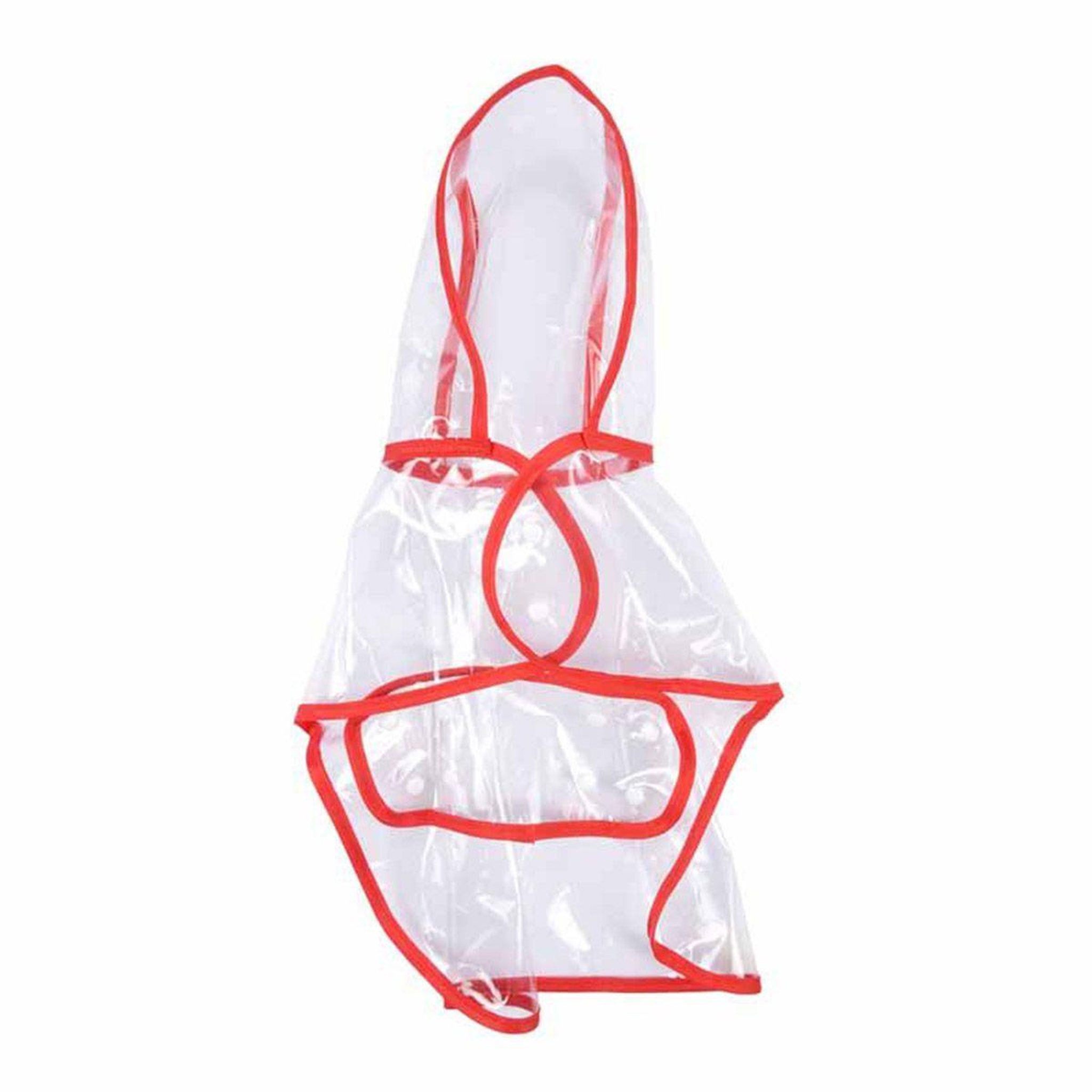 LOVE STORY Imperméable pour chien  transparent  30cm rouge