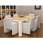 VIDAXL Chaises a manger lot de 6 blanc similicuir