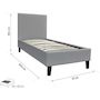 Voir la diapositive 3 : Habitat et Jardin Lit  Lina  - 90 x 190 cm - Gris clair