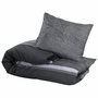 Voir la diapositive 3 : VIDAXL Ensemble de housse de couette gris fonce 135x200 cm Coton
