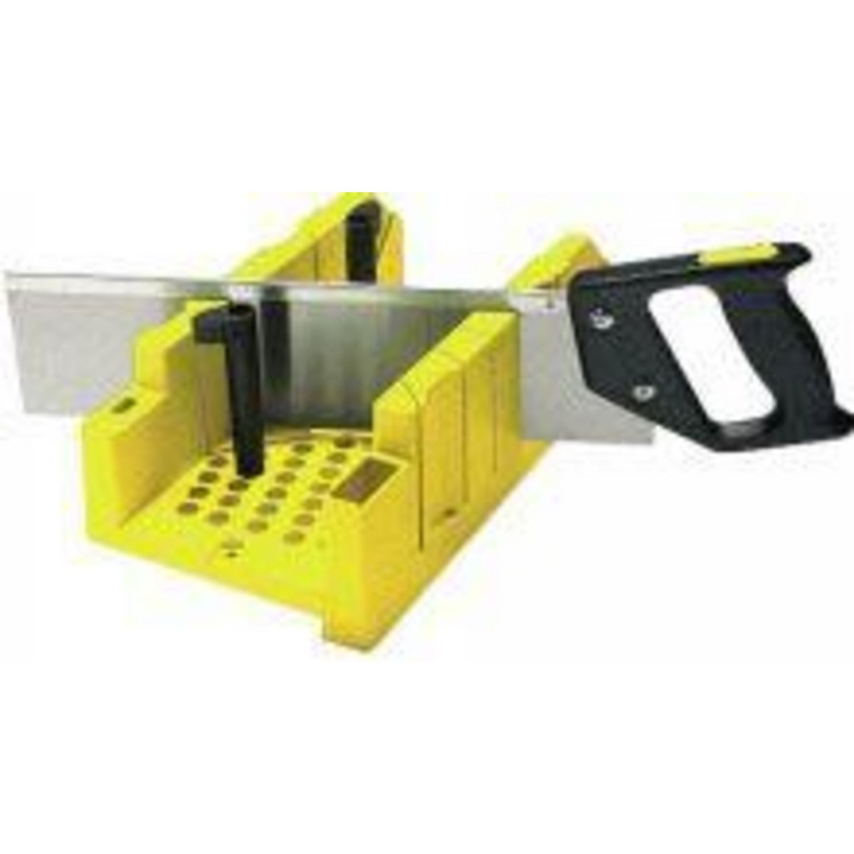 Stanley Boîte à onglet plastique + scie à dos + cales excentriques