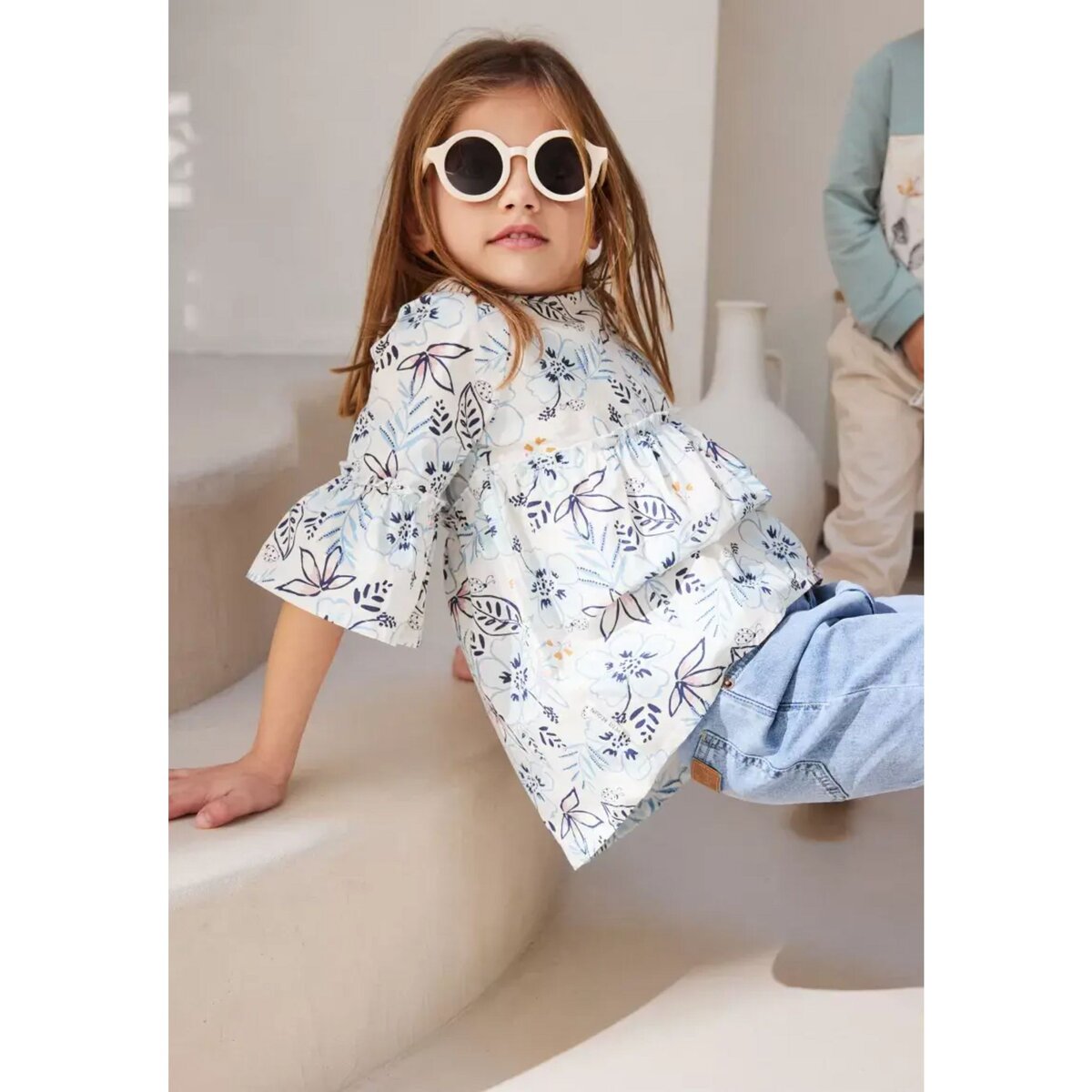 Ensemble blouse et legging en gaze de coton bébé fille Haapiti