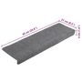 Voir la diapositive 6 : VIDAXL Tapis d'escalier autocollant 20 pcs gris clair 65x21x4 cm