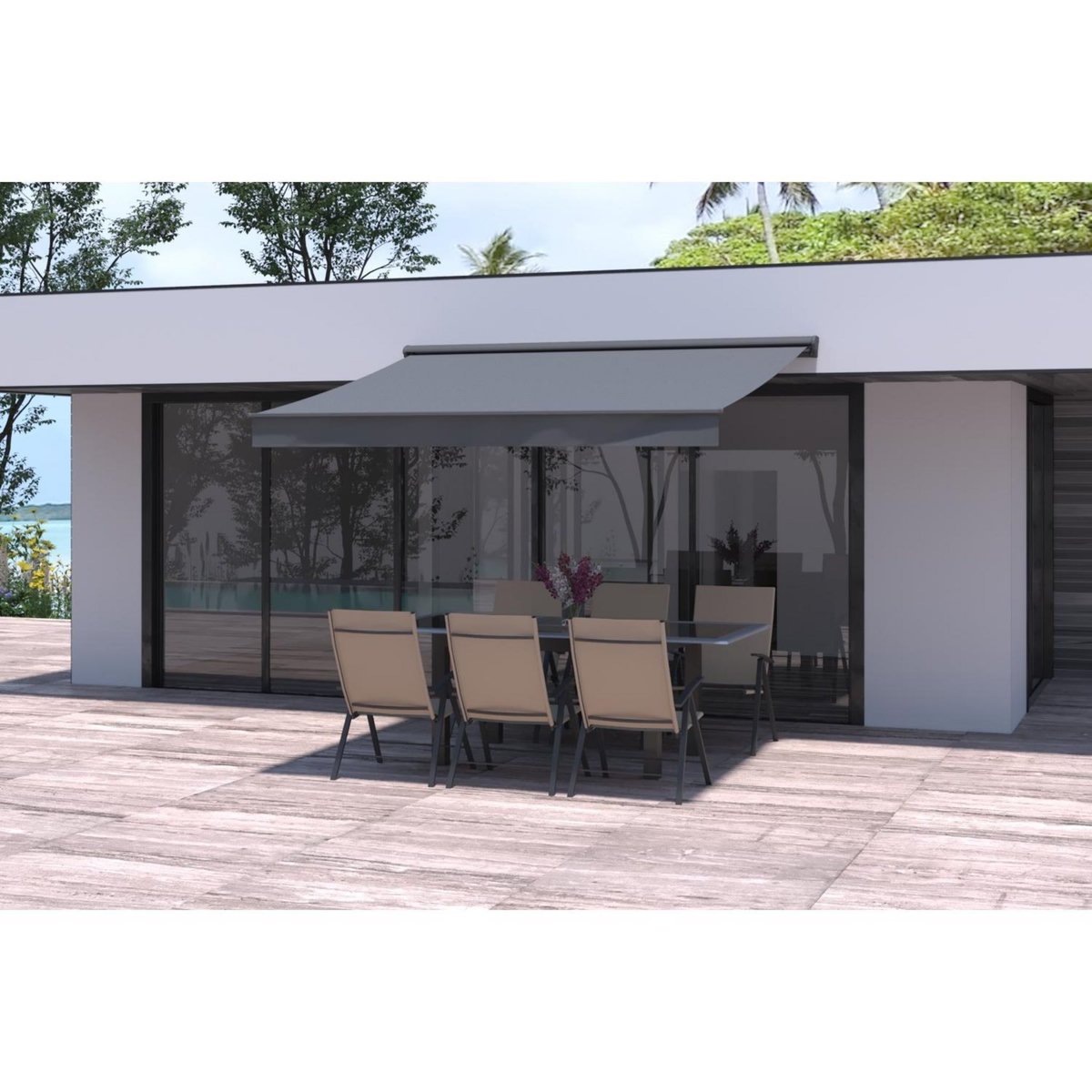 CONCEPT USINE Store banne 3 x 2,5 m gris LOZIO