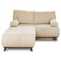 Voir la diapositive 1 : BEST MOBILIER Cristal - canapé 3 places - convertible avec coffre et grand pouf - en fausse fourrure côtelée