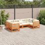 Voir la diapositive 3 : VIDAXL Salon de jardin 6 pcs avec coussins cire marron bois pin massif