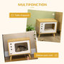 Voir la diapositive 4 : PAWHUT Maison pour chat design poste de télévision - niche chat panier chat - 2 coussins amovibles, boule à ressort - panneaux aspect bois clair blanc