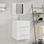 Voir la diapositive 1 : VIDAXL Meuble lavabo avec bassin integre Blanc Bois d'ingenierie
