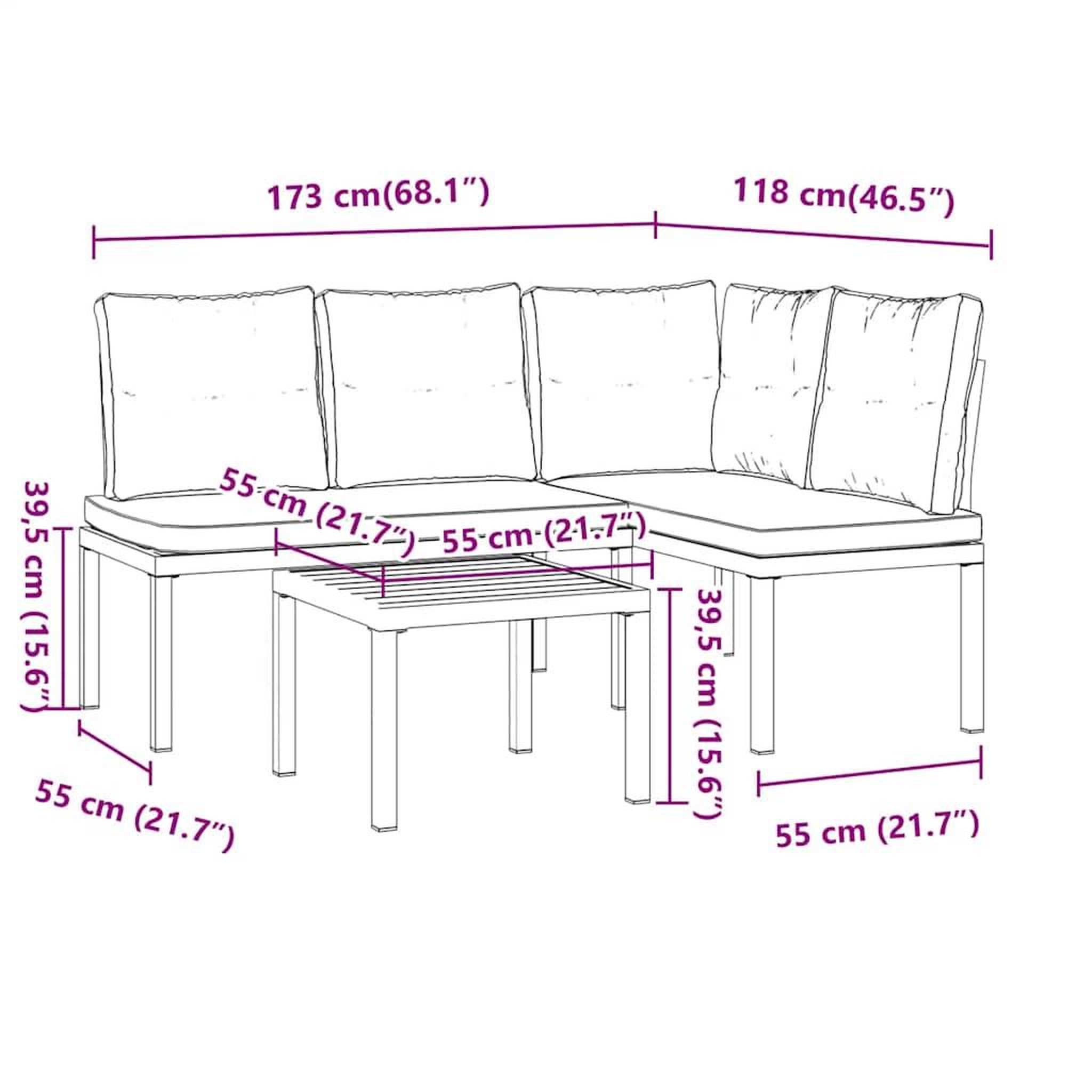 Voir la diapositive 6 : VIDAXL Ensemble de banc de jardin avec coussins 3 pcs noir