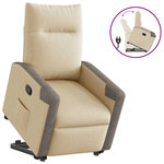 VIDAXL Fauteuil inclinable Creme Tissu