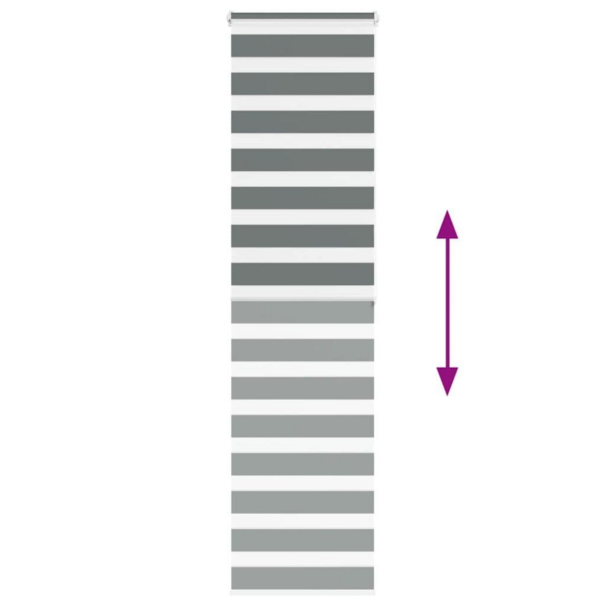 VIDAXL Store zebre gris fonce largeur du tissu 55,9 cm polyester