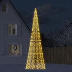 VIDAXL Arbre de Noël lumineux sur mât de drapeau 1534 LED blanc 500 cm