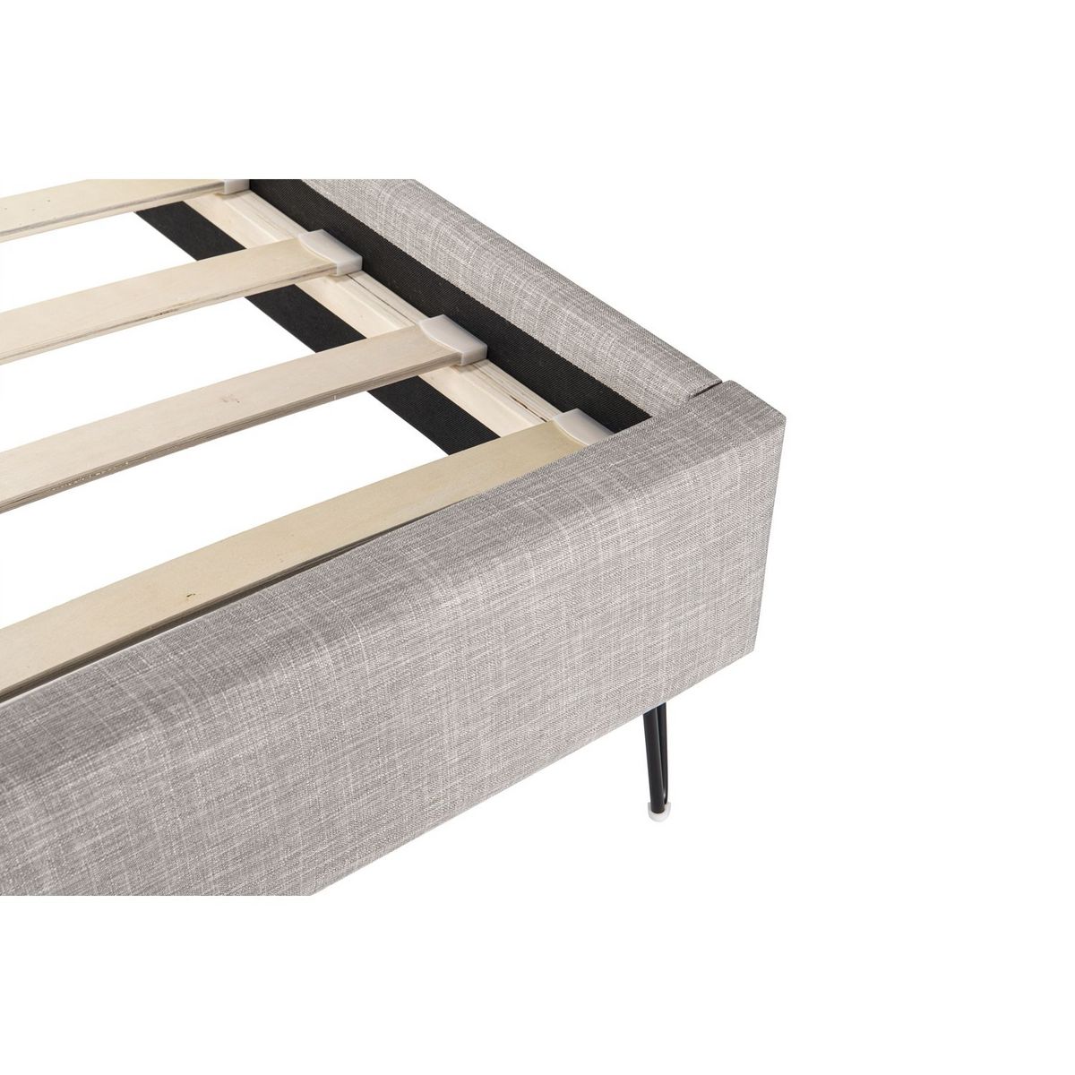 Lit simple avec sommier et tête de lit effet matelassé 90x190 cm ALBAN