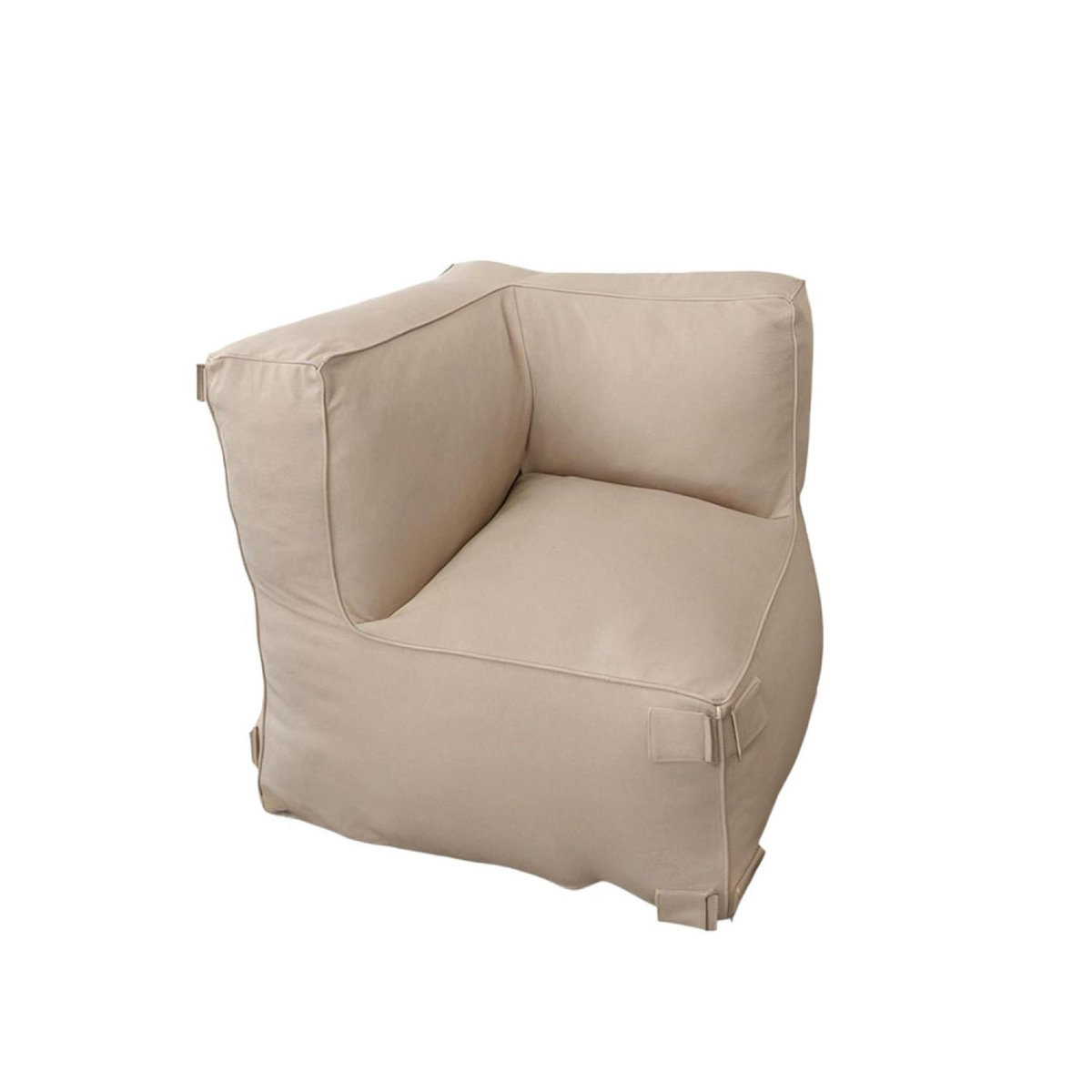 CONCEPT USINE Salon de jardin modulable 4 places beige en tissu déperlant PRAIANO