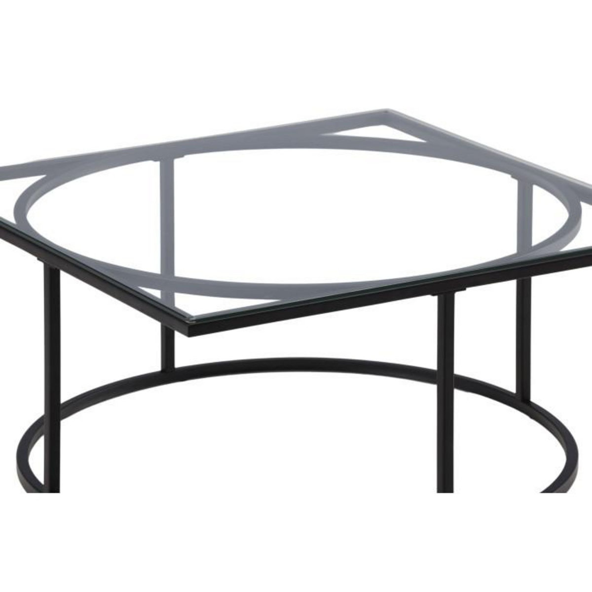 Paris Prix Table Basse Design en Verre  Skanor  90cm Noir