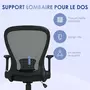 VINSETTO Chaise de bureau ergonomique - soutien lombaire, hauteur réglable, pivotante - noir anthracite