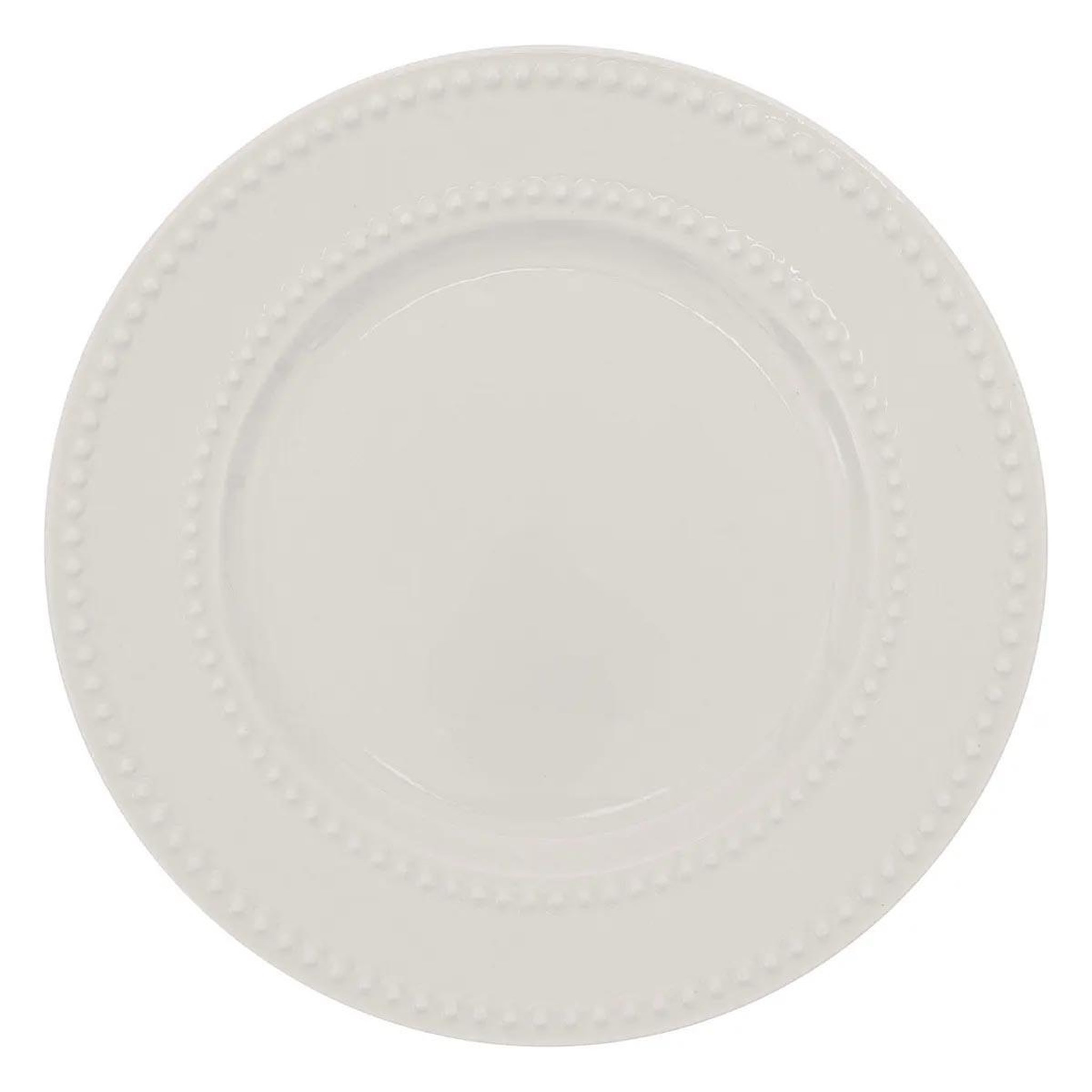 SECRET DE GOURMET Lot de 6 assiettes à dessert  perle  19cm blanc