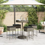 Voir la diapositive 3 : VIDAXL Ensemble de bar de jardin 5 pcs avec coussins gris poly rotin