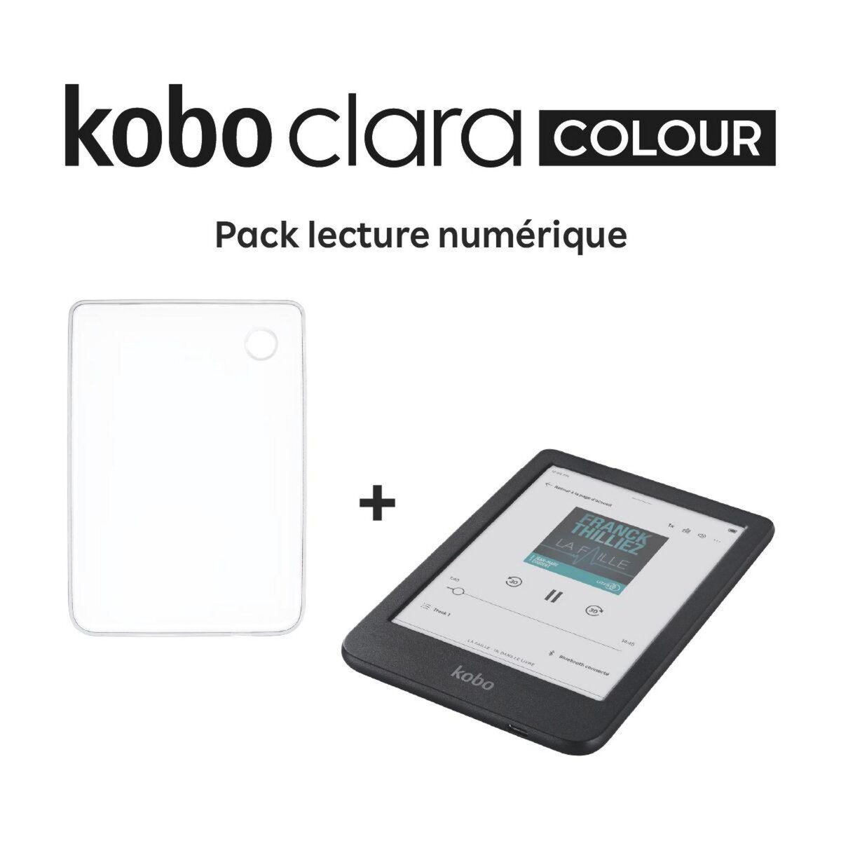 kobo Liseuse eBook Pack Clara Colour + Cover Transparente