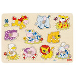 Goki GOKI Wooden Studs Jigsaw Animals Baby