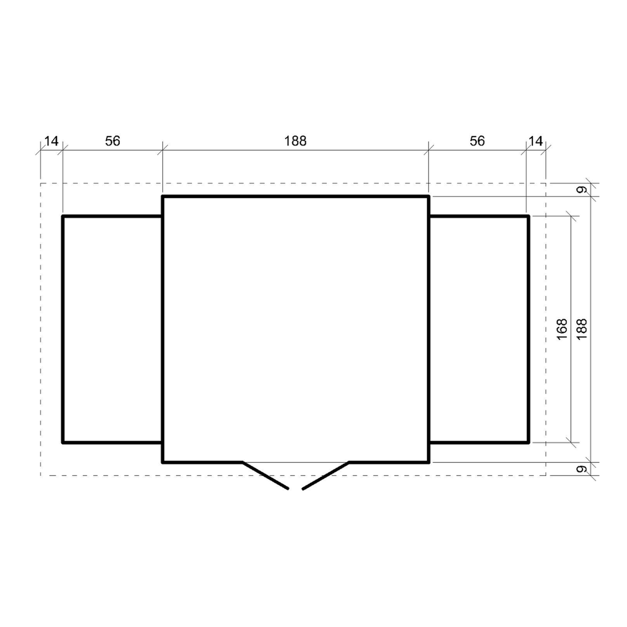 Voir la diapositive 5 : TIMBELA Abri de jardin en bois et range bûches extérieur - 3,53 + 0,97+0,97 m2 m391f