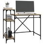 Voir la diapositive 4 : VIDAXL Bureau avec etageres chene 105x50x90cm bois d'ingenierie et fer