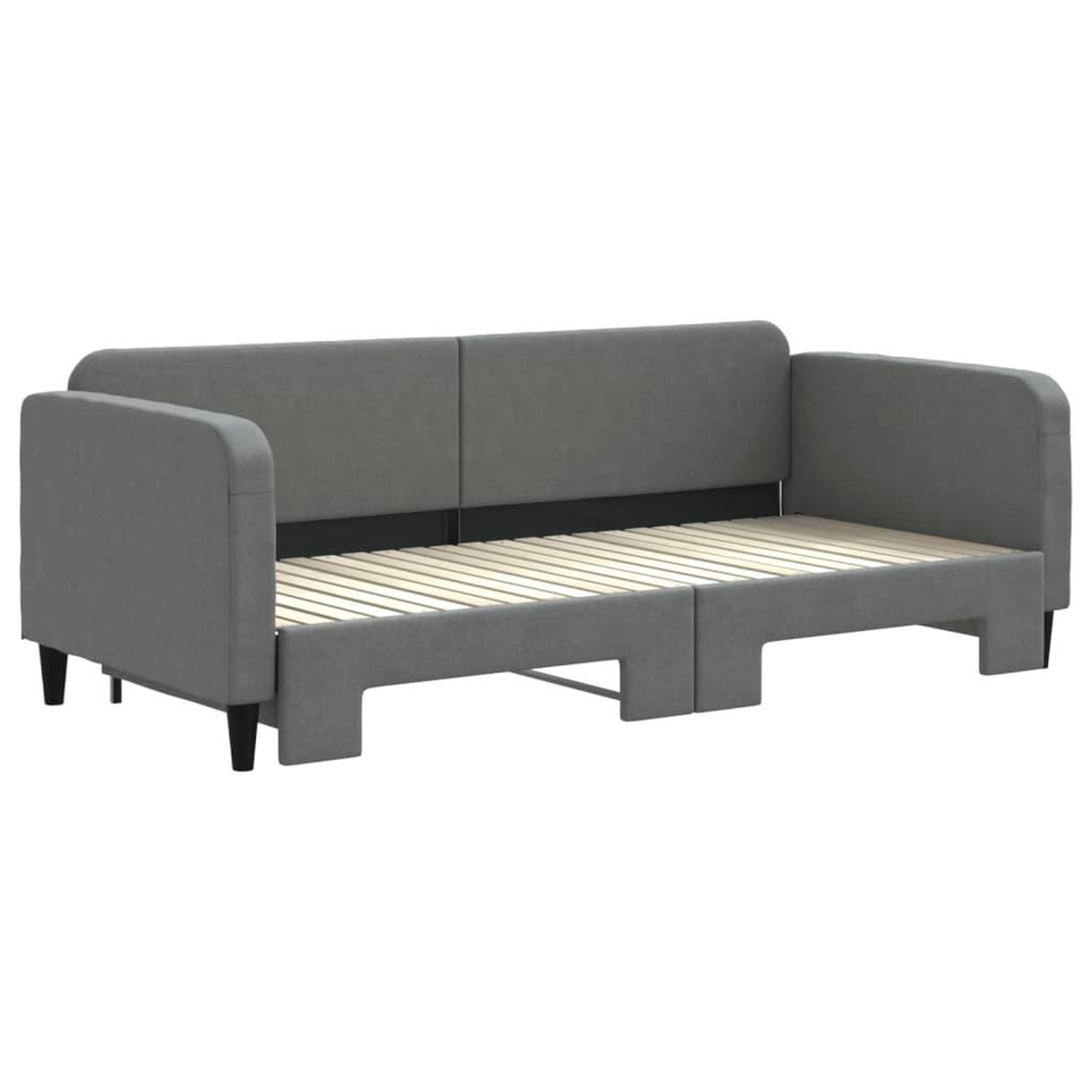 Voir la diapositive 3 : VIDAXL Lit de jour avec gigogne sans matelas gris fonce 90x200 cm