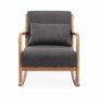 SWEEEK Fauteuil à bascule design en bois et tissu, 1 place, rocking chair scandinave