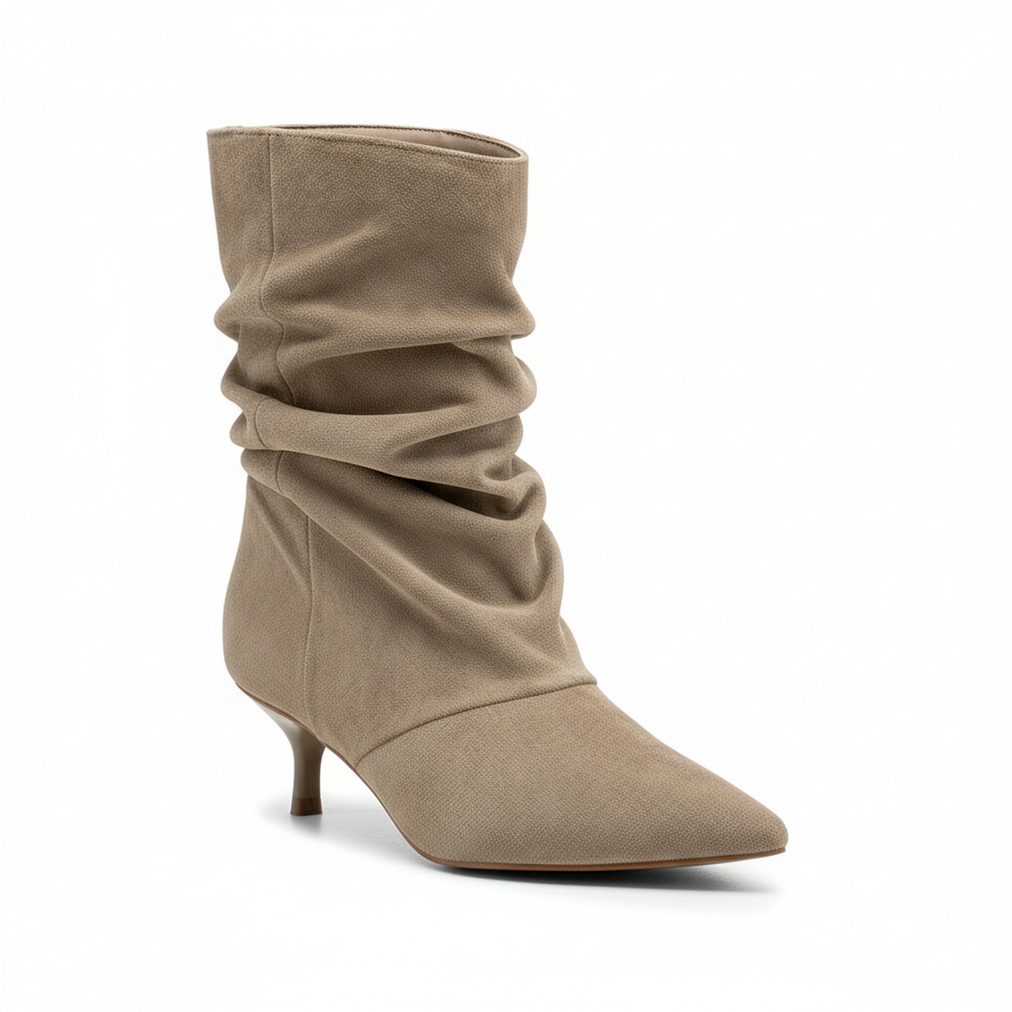 Voir la diapositive 1 : OZABI Ozabi bottines femme suédine plissée talon fin 4 cm bout pointu