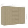 Voir la diapositive 6 : VIDAXL Buffet Chêne sonoma 88x30x65 cm Bois d ingénierie