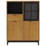 Voir la diapositive 5 : VIDAXL Buffet avec porte vitree FLAM 92x40x122,5 cm bois massif de pin