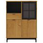 Voir la diapositive 5 : VIDAXL Buffet avec porte vitree FLAM 92x40x122,5 cm bois massif de pin