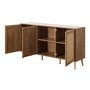 Voir la diapositive 5 : BEST MOBILIER Goto - buffet bas - effet bois et cannage - 3 portes - 140 cm