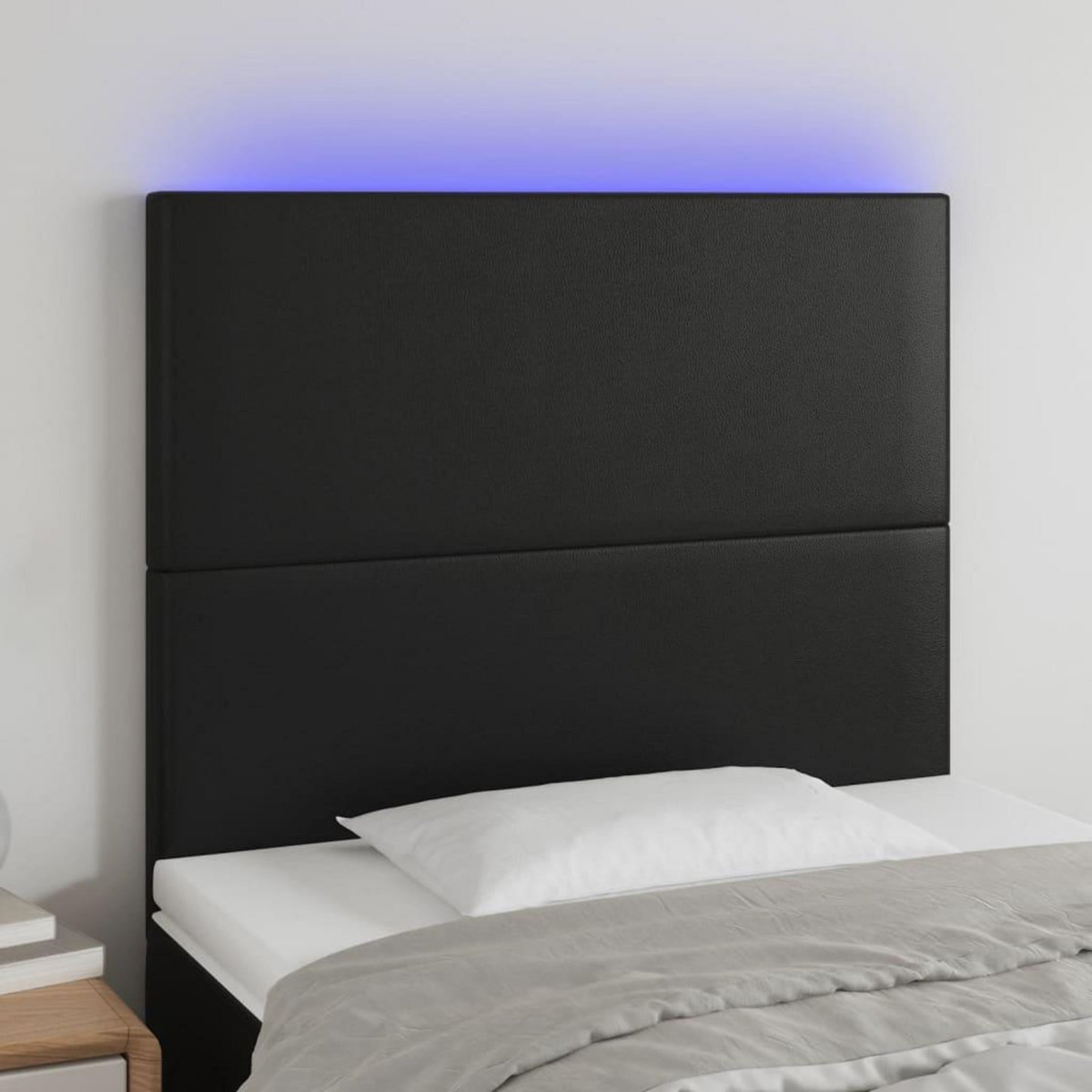 VIDAXL Tete de lit a LED Noir 100x5x118/128 cm Similicuir
